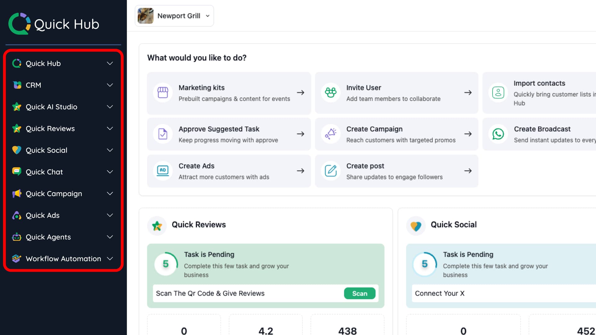 QuickHub Marketing Automation Platform